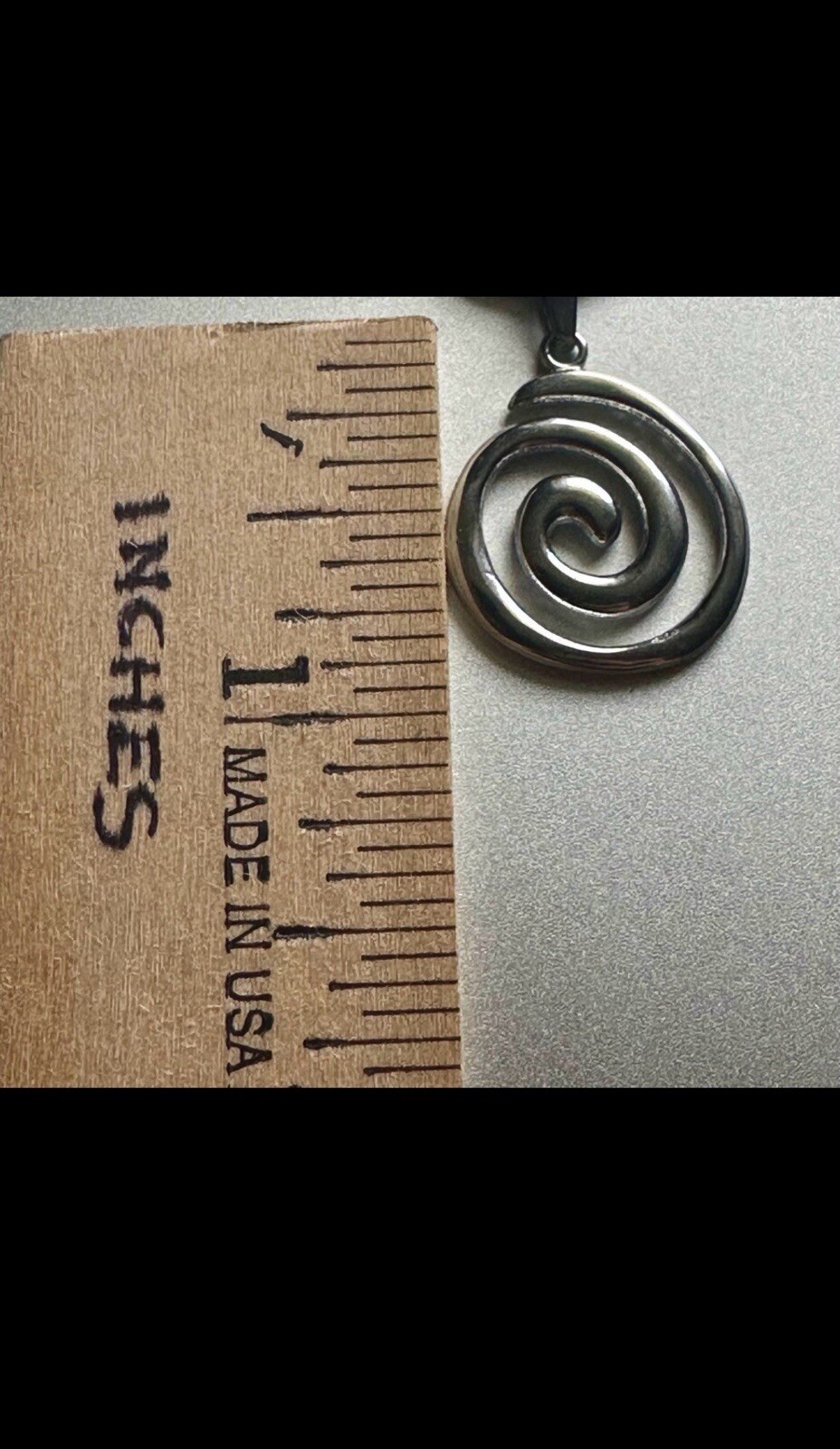 Silver Spiral Swirl Pendant Necklace White Cord Unisex Women Men Brand New