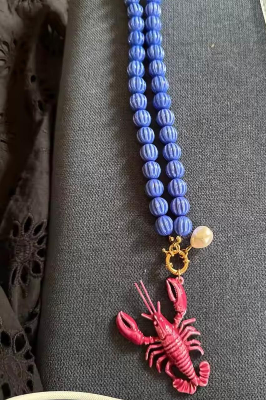 Bohemian Lobster Pendant Necklace Chunky Statement Retro Jewelry Women