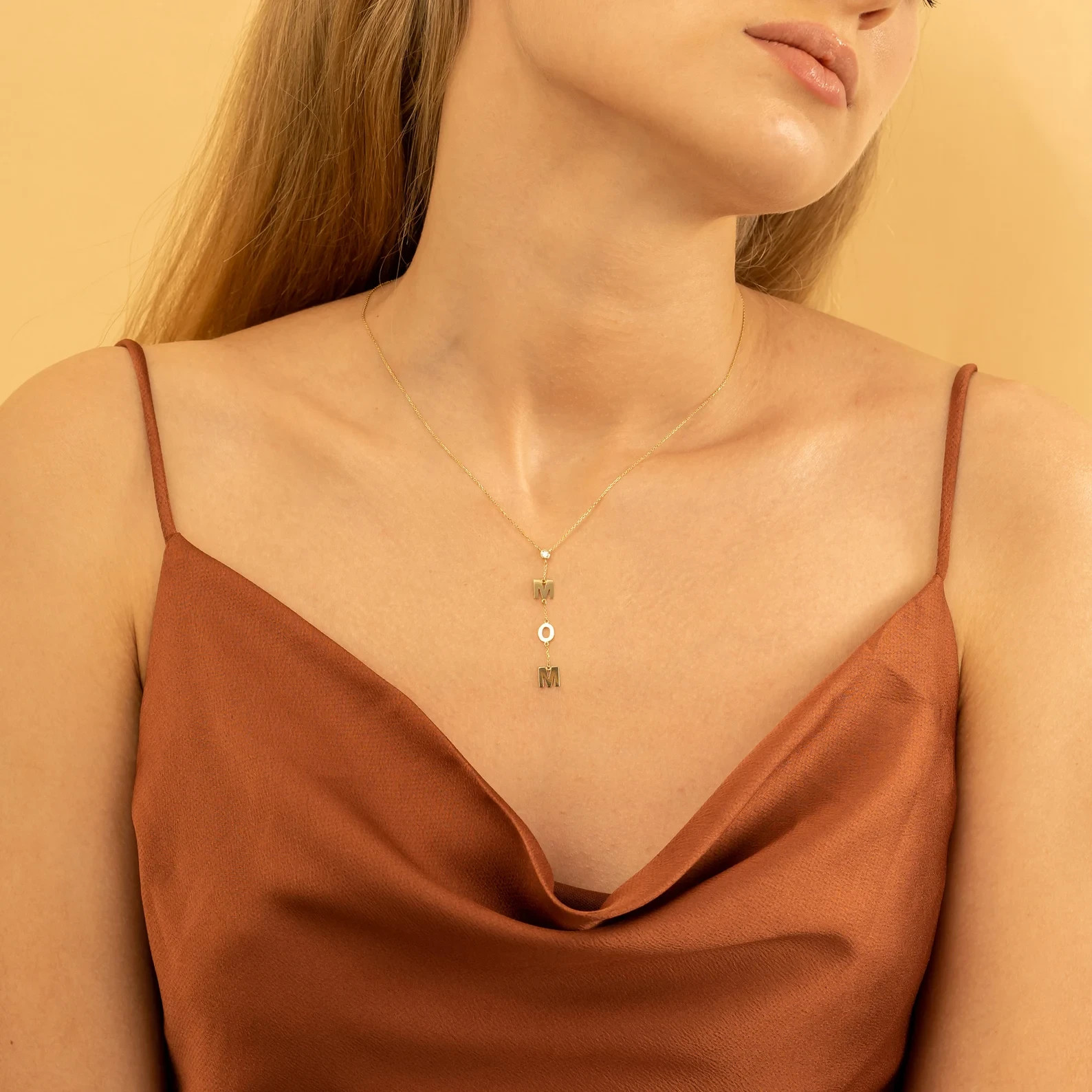 Lab Grown 1.00 Ct Round EF VS Diamond Lariat Bezel Necklace in 14K Solid Gold