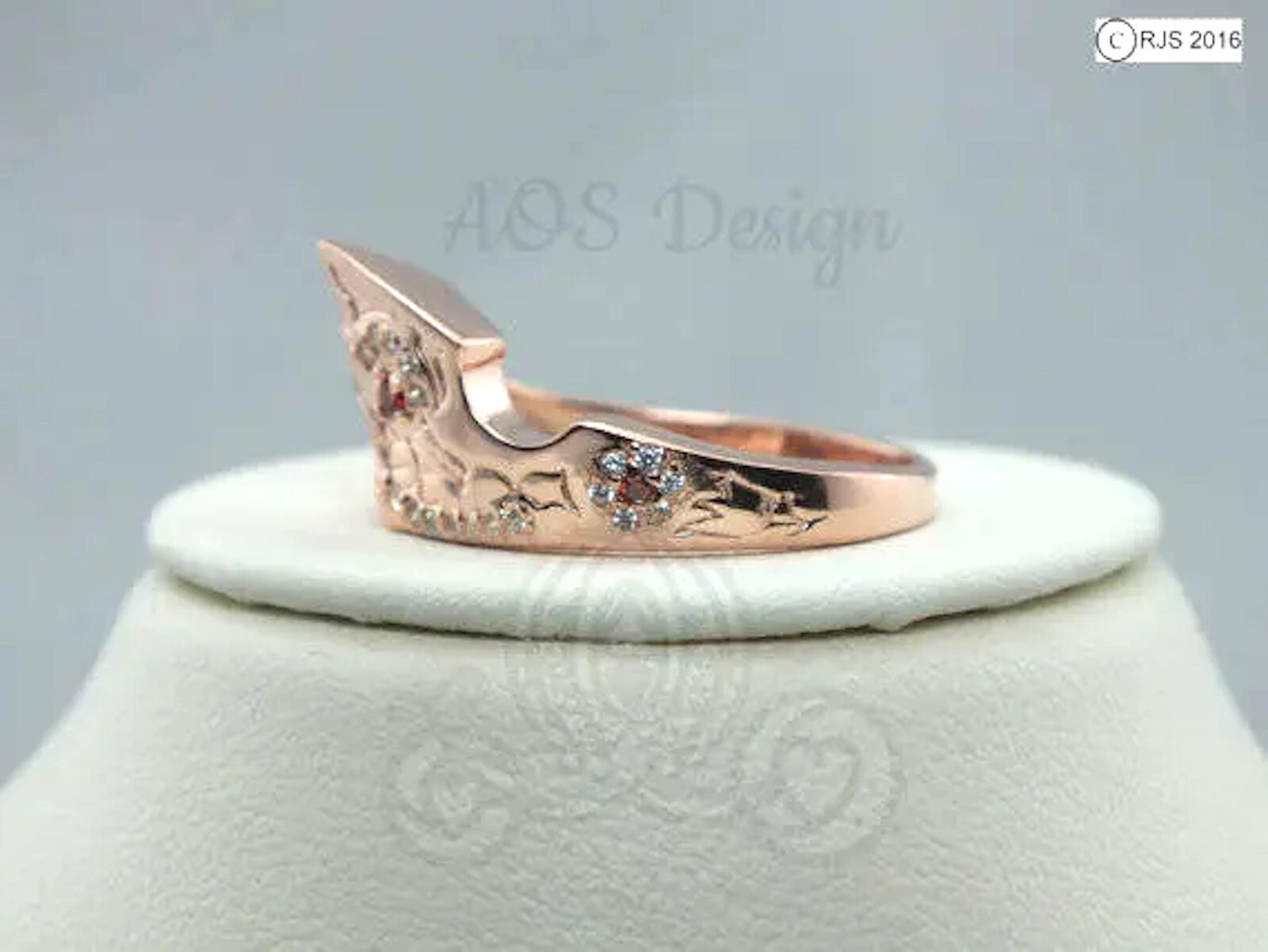 Aurora Sleeping Beauty Ring Rose Gold Tiara Princess Disney Crown Maleficent