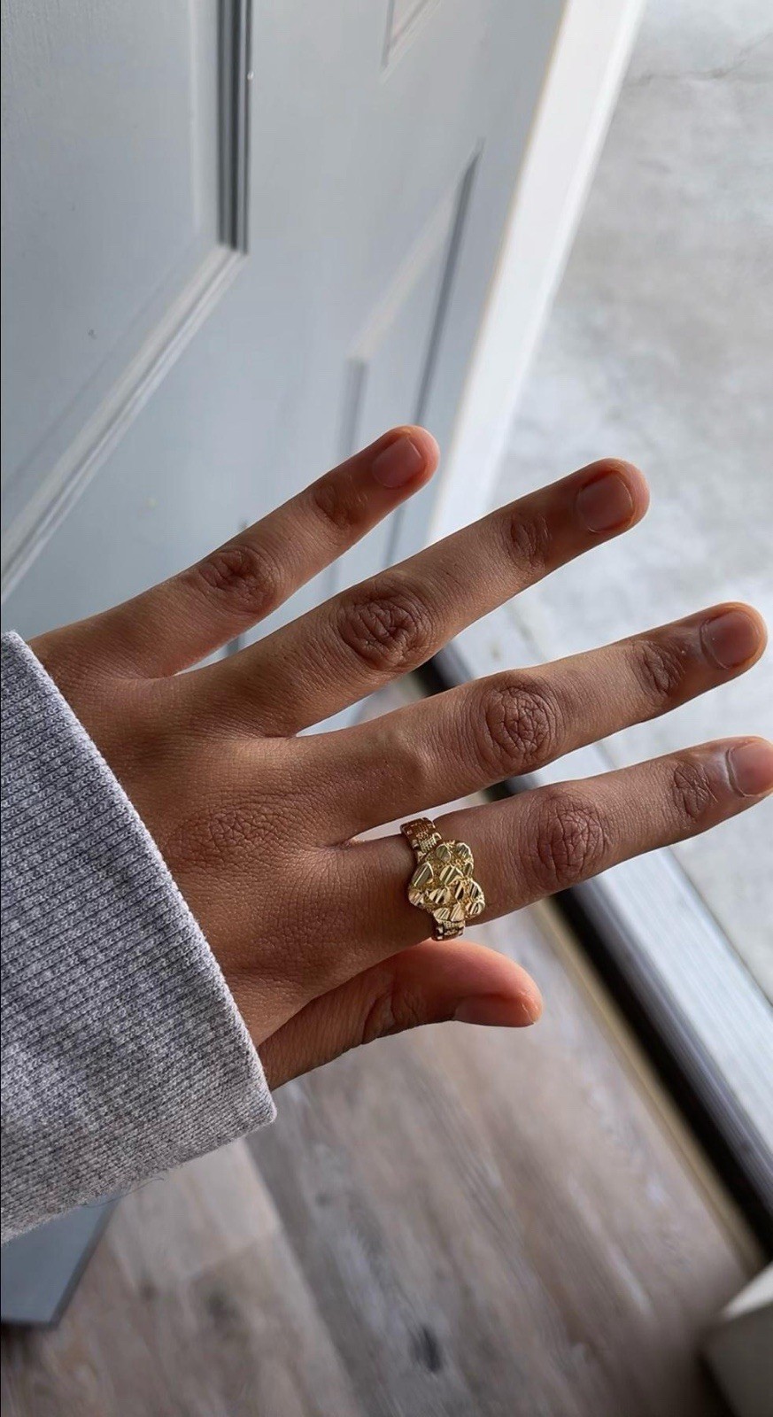 Heart Nugget Ring 18k Gold Plated Size 6