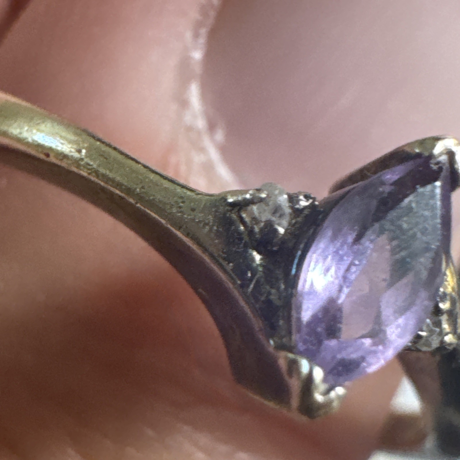 925 Sterling Silver Amethyst Marquise Ring Size 10.5 Market M China Modern Style
