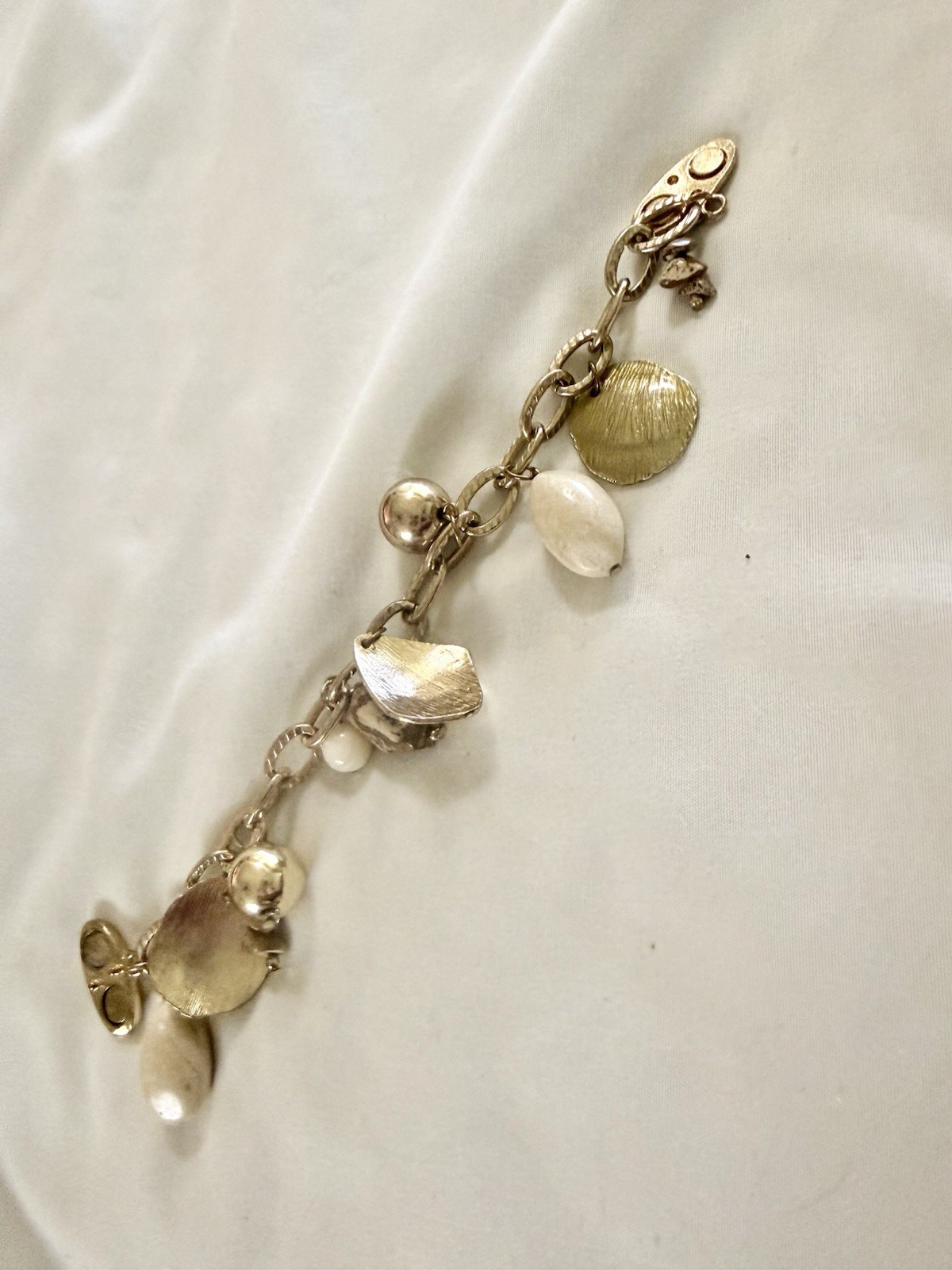 Chico’s Charm Bracelet Multi Metal Tone Rhinestones Magnetic Clasp New