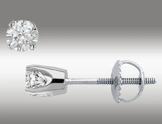 0.50 CT Lab Grown Diamond stud Earing for women 925 Silver 14k White Gold Plated