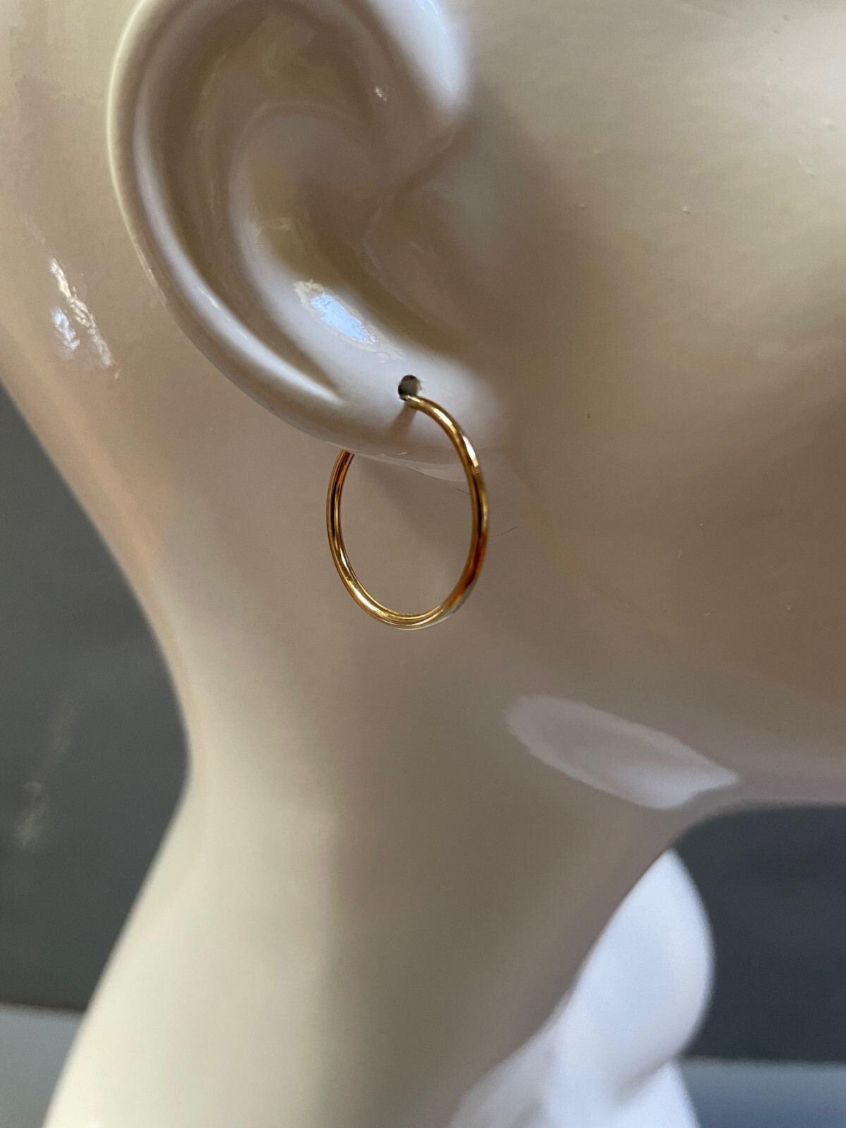 Gold Filled Hoop Earrings 7/8 Inch Diameter