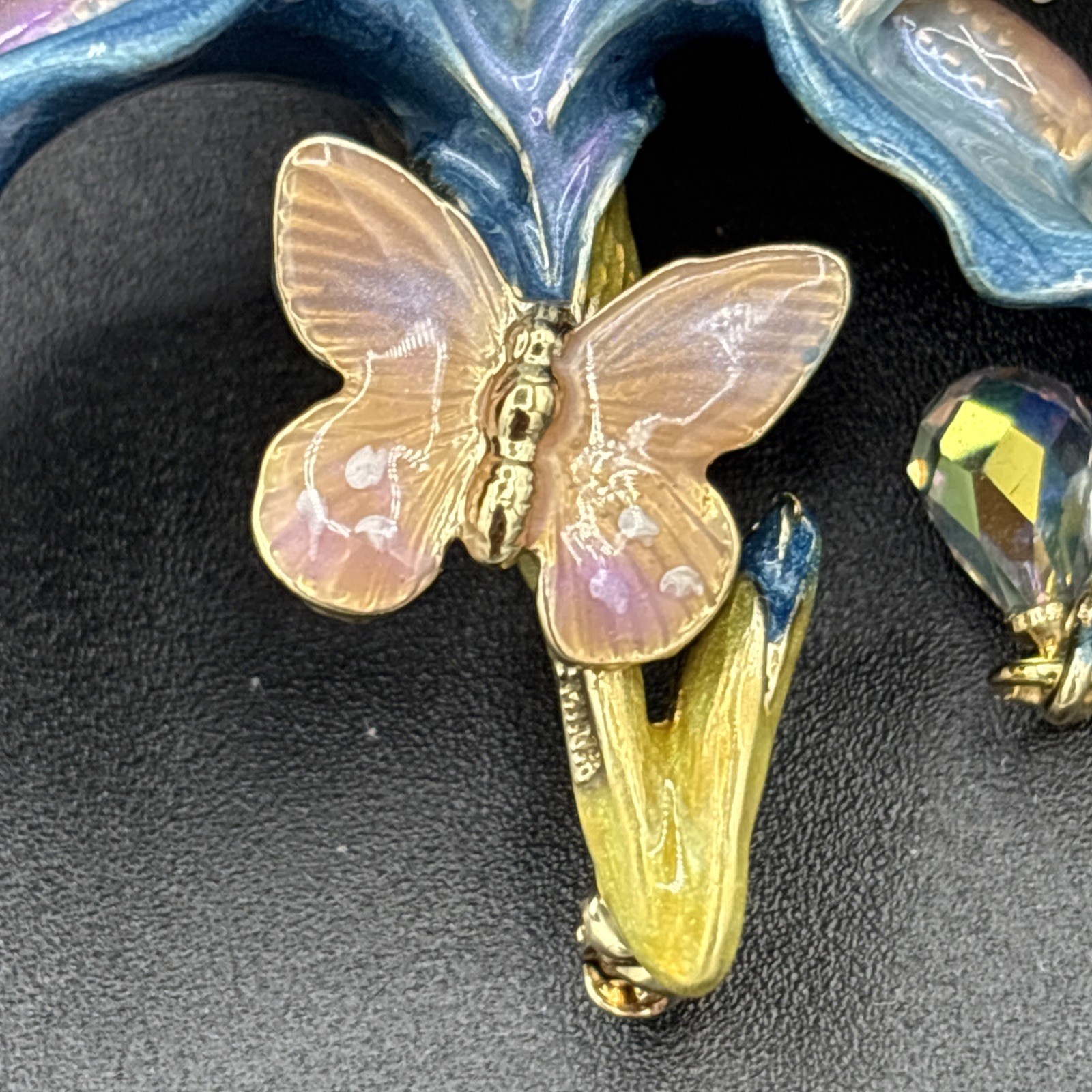Kirk’s Folly Gold Tone Fairy Iris Pin & Convertor Slide Necklace- Gold Tone