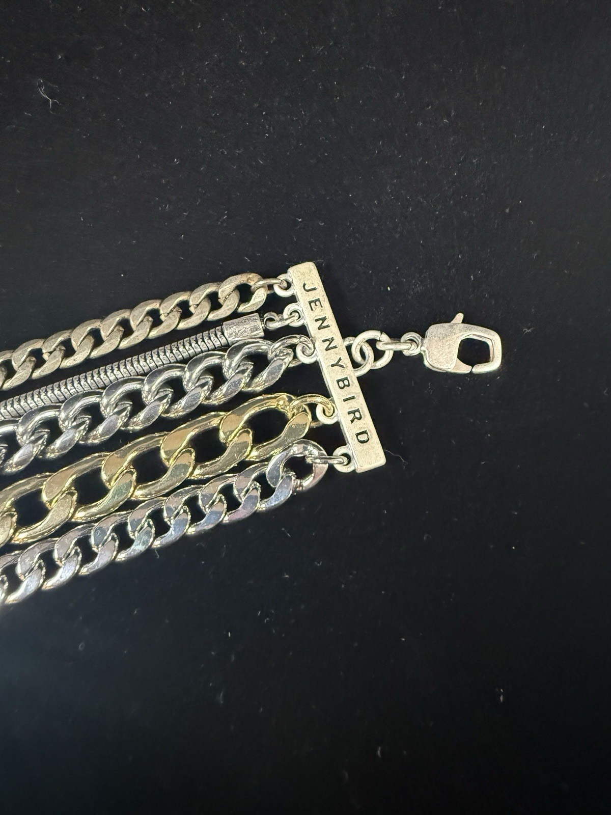 Vintage Jenny Bird Austin Mixed Metal Multi Chain Bracelet y2k punk