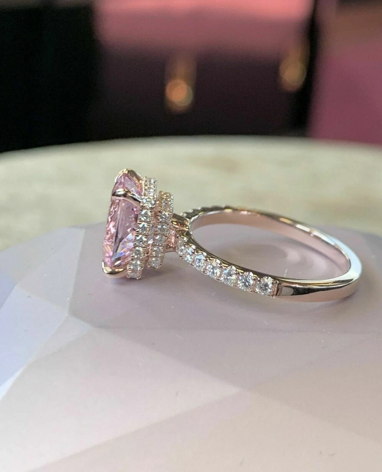 2.50Ct Oval Cut Lab Created Morganite Solitaire Engagement Ring 14K Rose Plated
