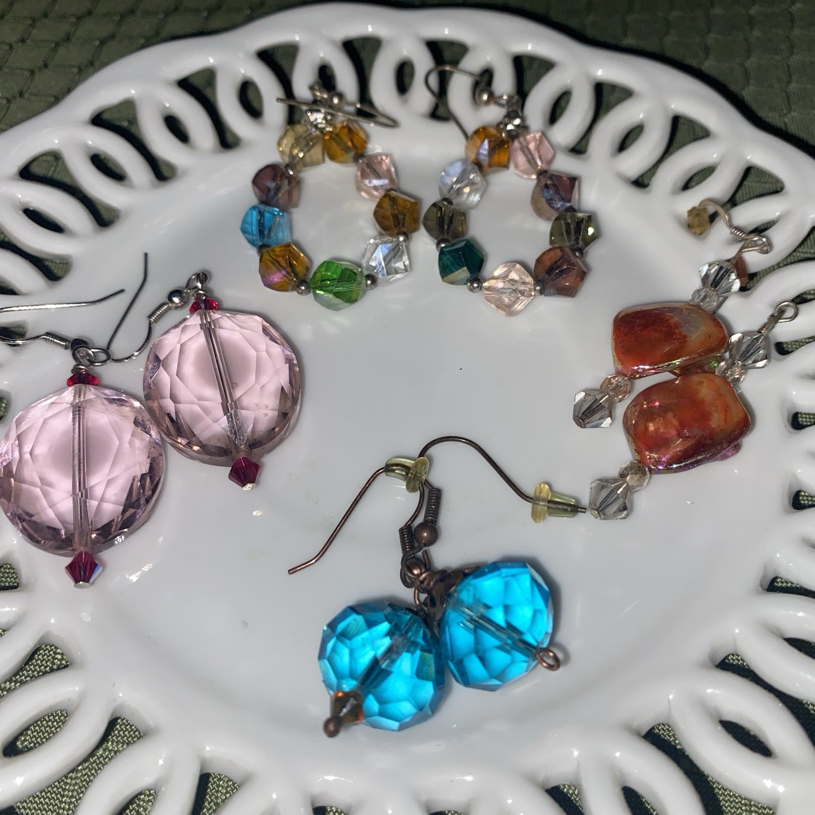 8 Pair Of Variety Beaded Dangeling Earrings