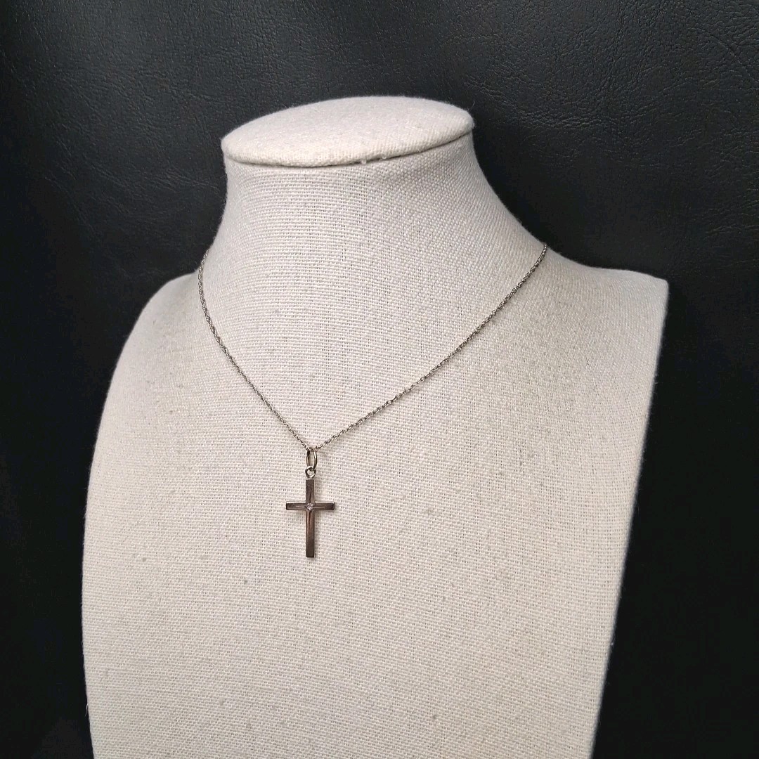 STERLING SILVER 925 Chain Necklace Cross Pendant. 13-976