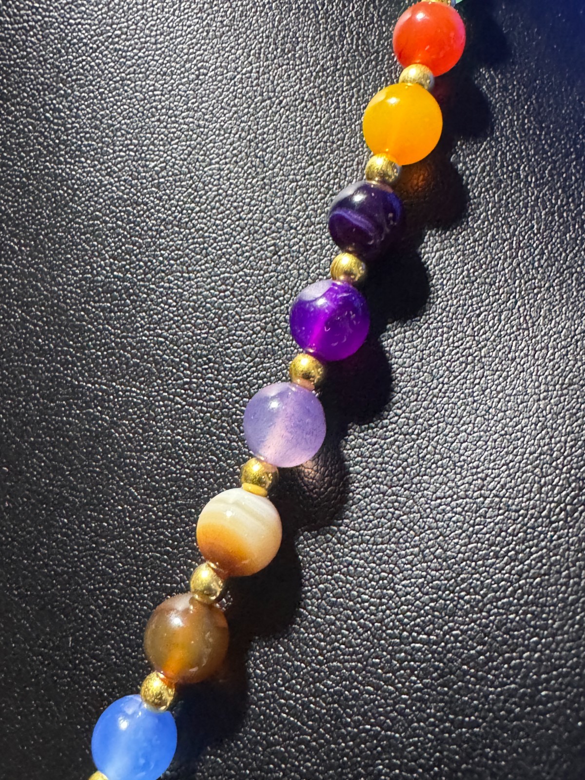 Multi-Colored Agate Natural Gemstone Beaded Necklaces & Bracelets 19.5″ 17.5″ +