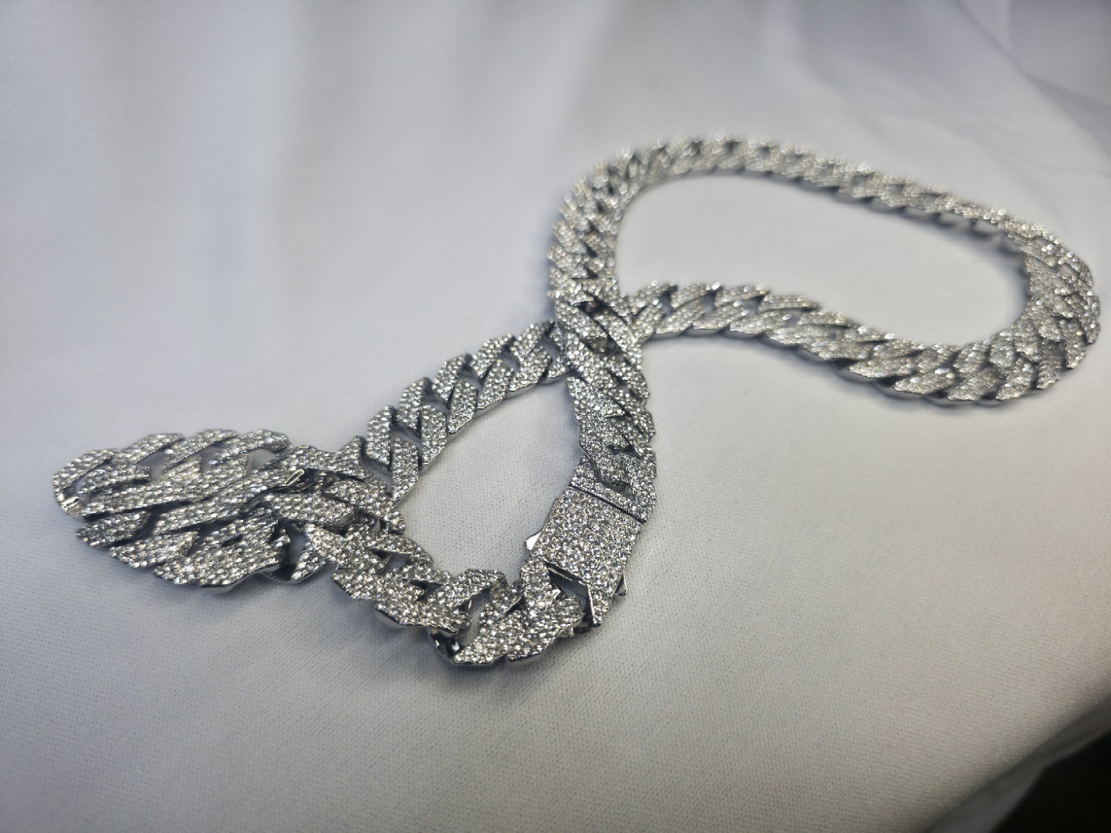 24” Iced Out Cuban Link Chain Heavy Solid Look Mens Hip Hop Necklace