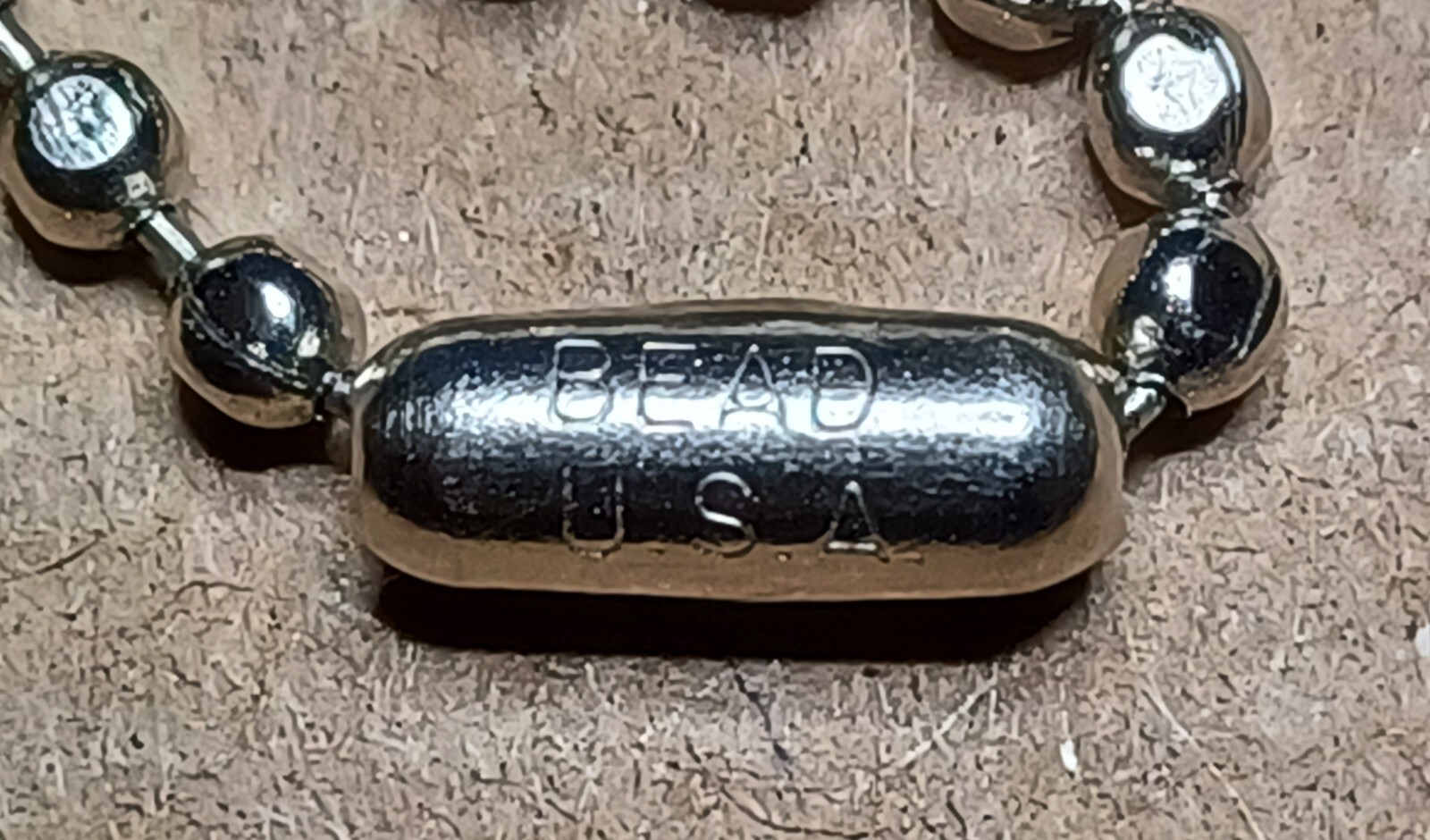 24″ Silver NP Steel 2.4mm Flat Ball Bead Military Type Dog Tag Chain USA Made