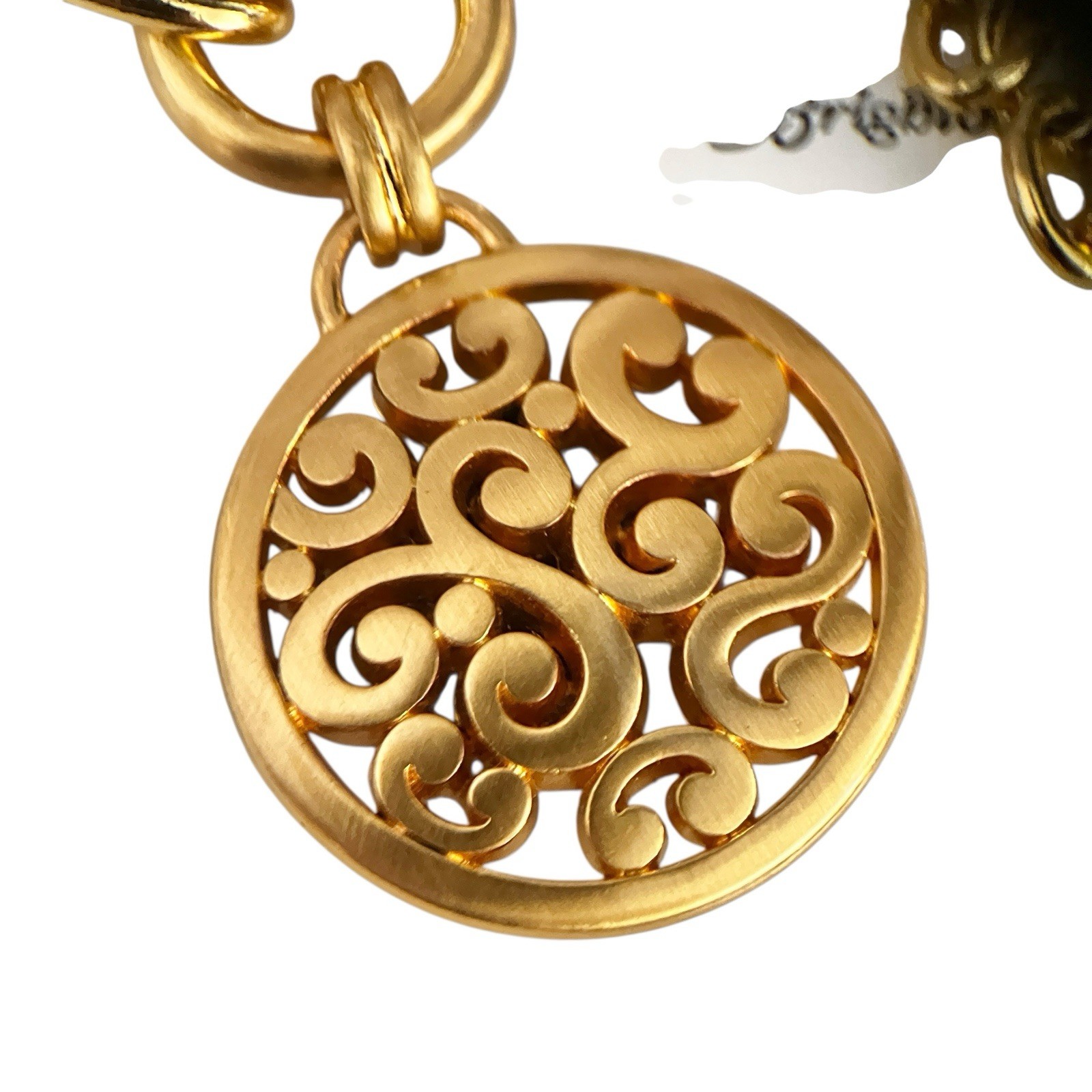 Brighton Contempo Gold Necklace NWT Medallion Scroll Pendant JM7428 Adjustable