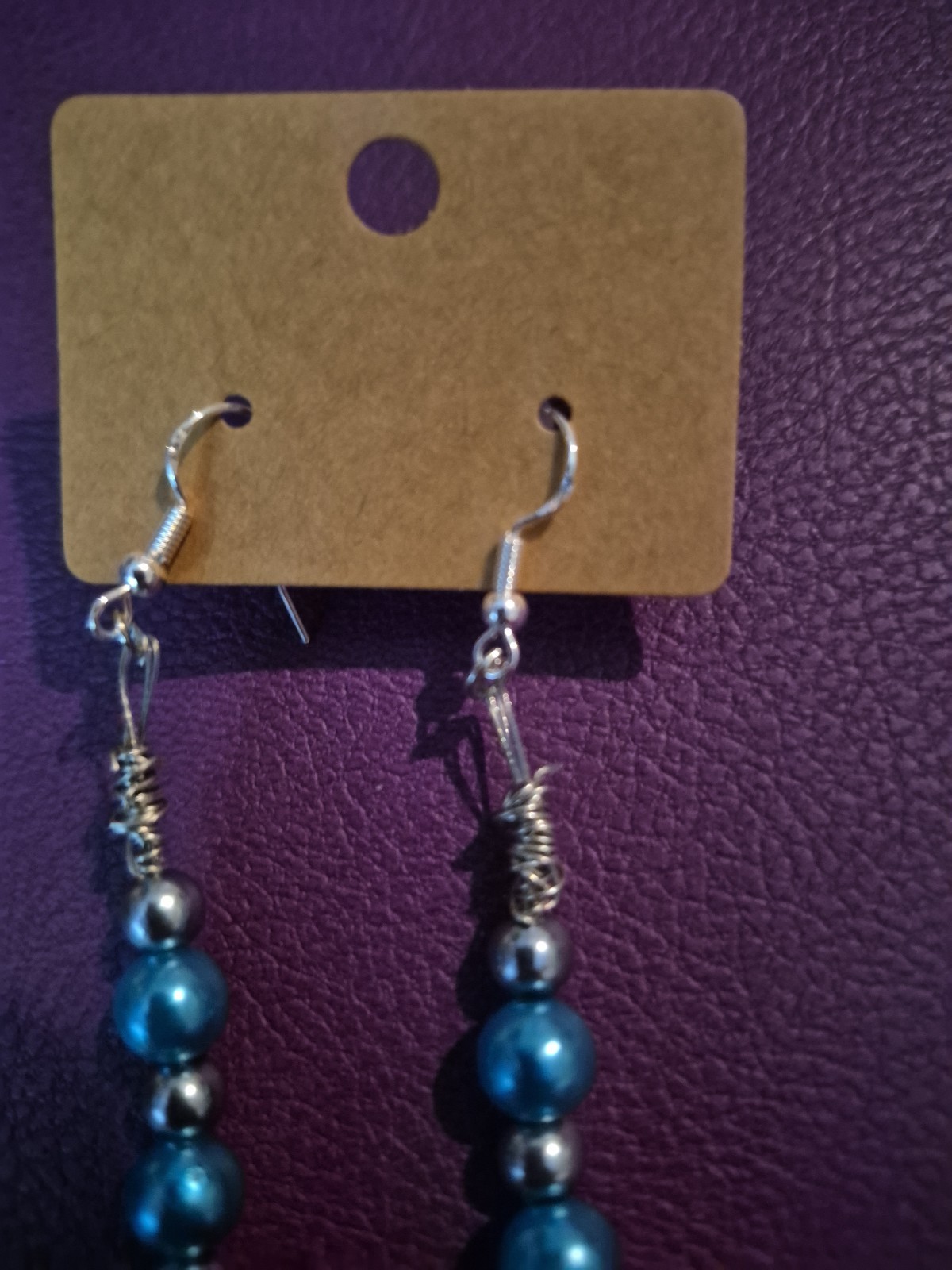 Teal Lucky Dice Casino Earrings