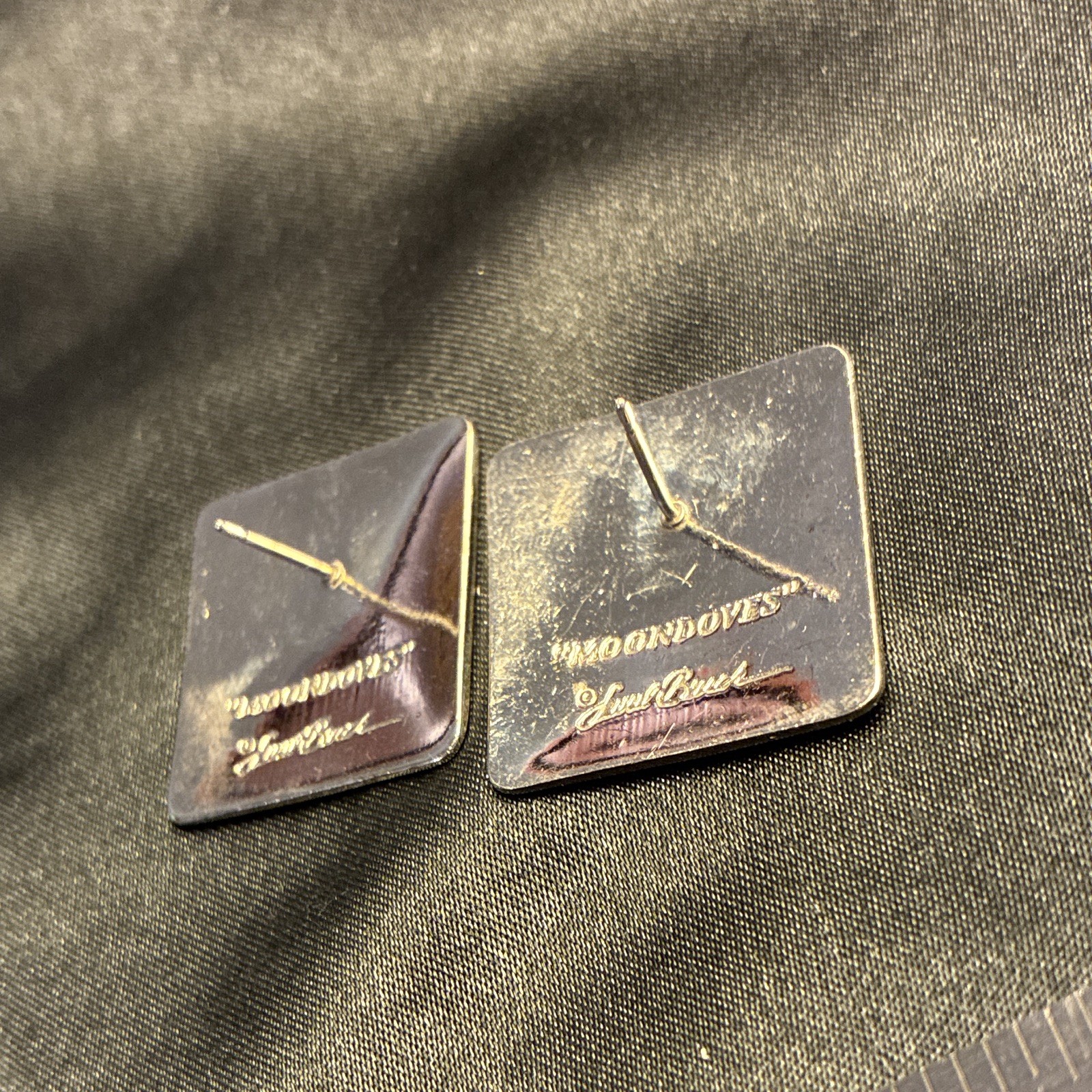Laurel Burch MoondovesMulticolor Enamel Bird Square Earrings