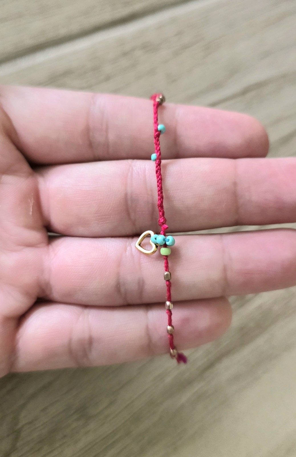 Multicolor Beaded Cord Heart Charm Bracelet Inspired by Chan Luu and Free People