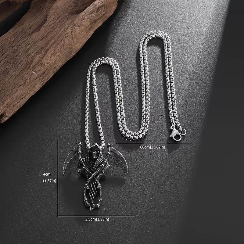 Gothic Grim Reaper Pendant & Necklace
