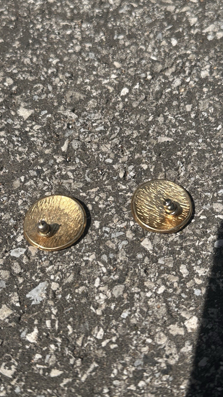 Vintage Gold & Brown Enamel Heart Stud Earrings, Butterfly Back Post