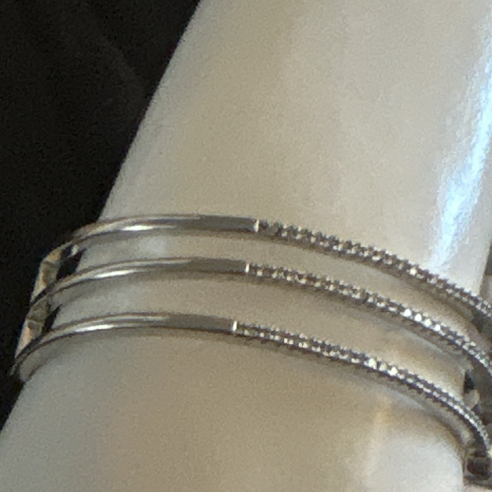 Luxurious Micro Pave 3 Row Cuff Bangle Silver Tone With 5 larger Cz in center