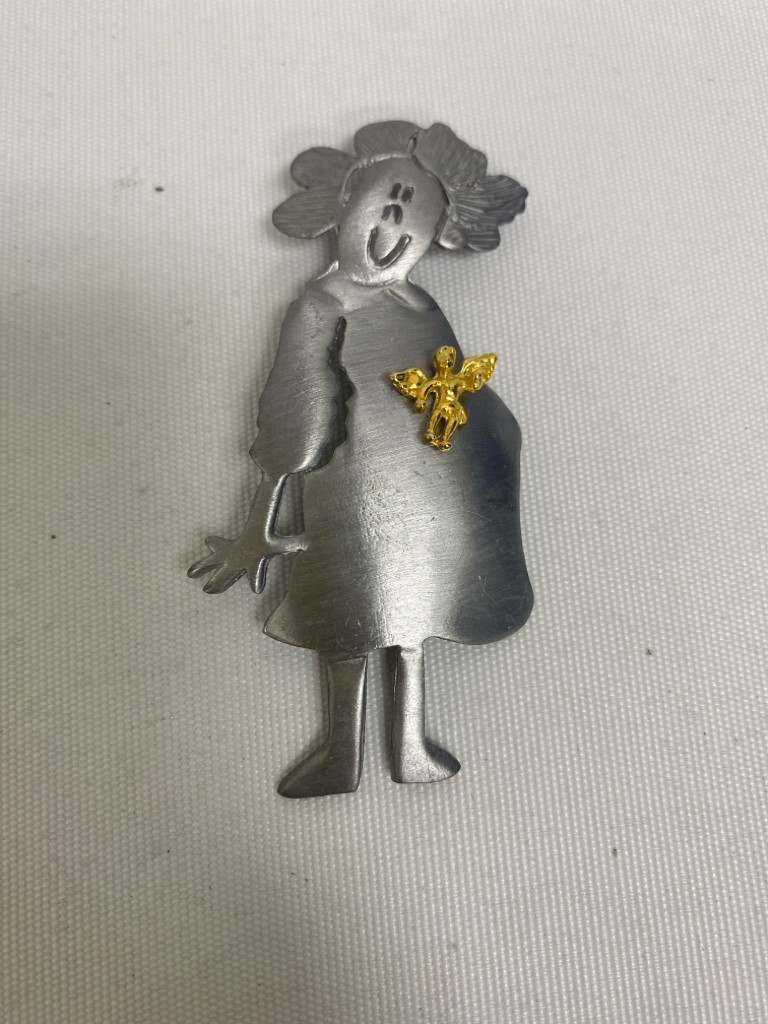 Silver Color Gold Color Angel Pin