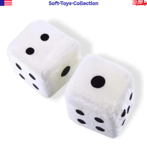 2PCS Fuzzy Dice Car Mirror Hanging Ornament Auto Interior Decor Gift