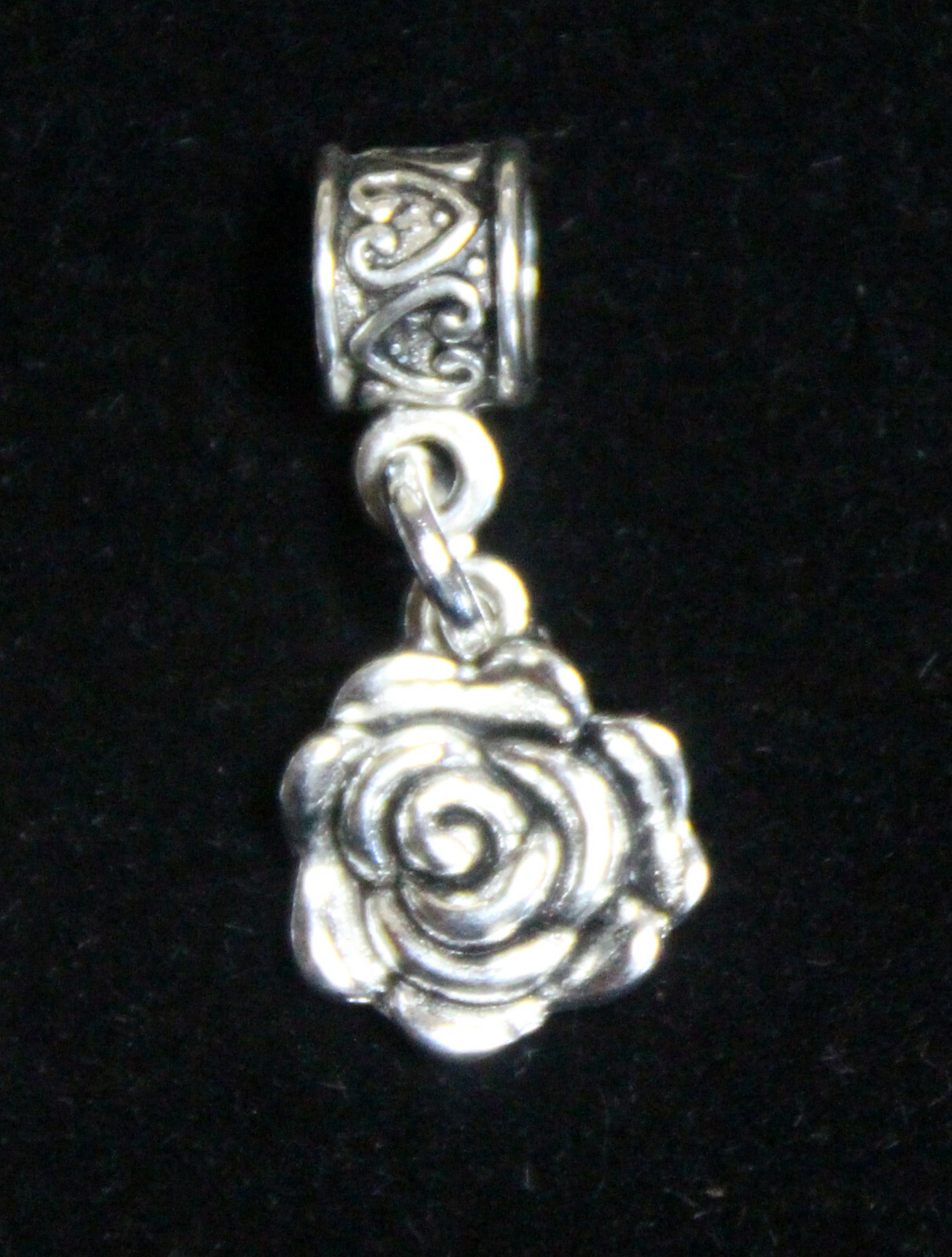 Rose Charms Clip On Lobster Claw Clasp, Side Slider Charms Flower