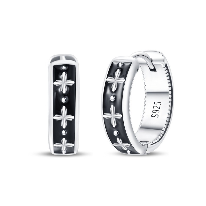 PANDACH 925 Sterling Silver Retro Classic Hoop Earrings For Women men Jewelry