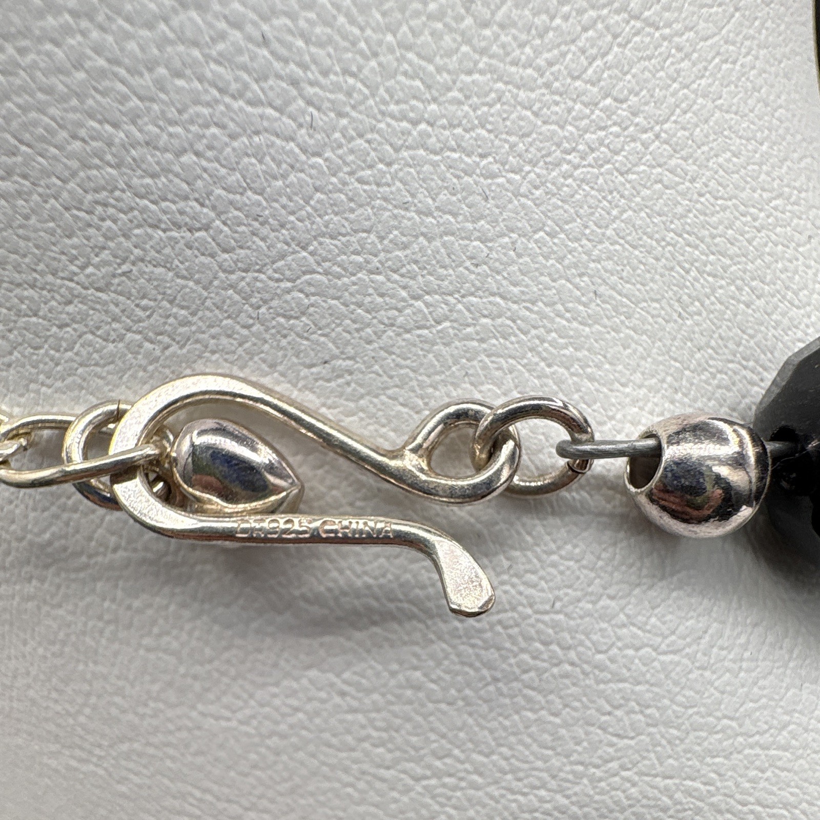 Jay King 20” Faceted Black Tourmaline Beaded Necklace Sterling Silver 925