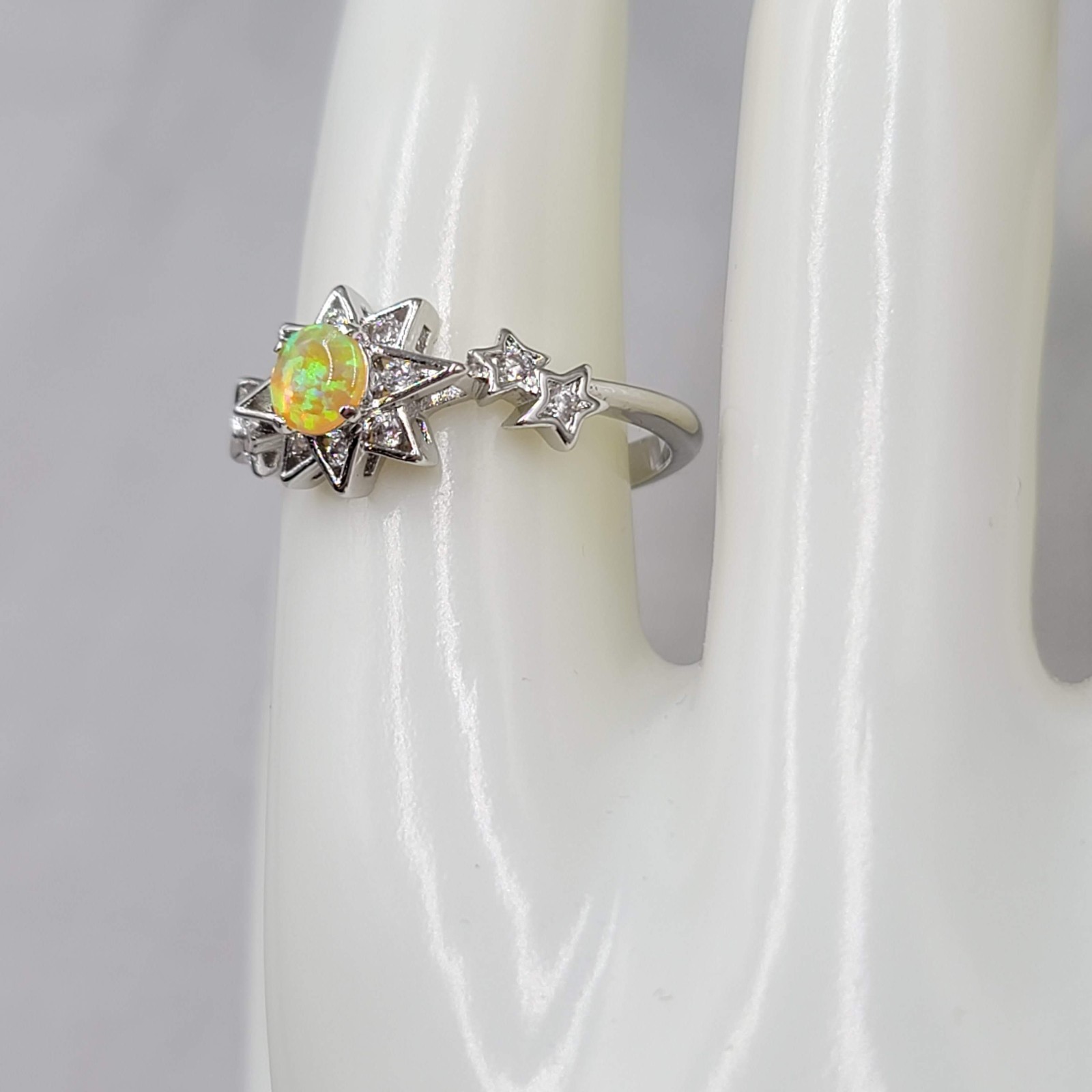 Star Shape Multicolor Yellow Fragrant Jewels Ring Cocktail Size 9.25