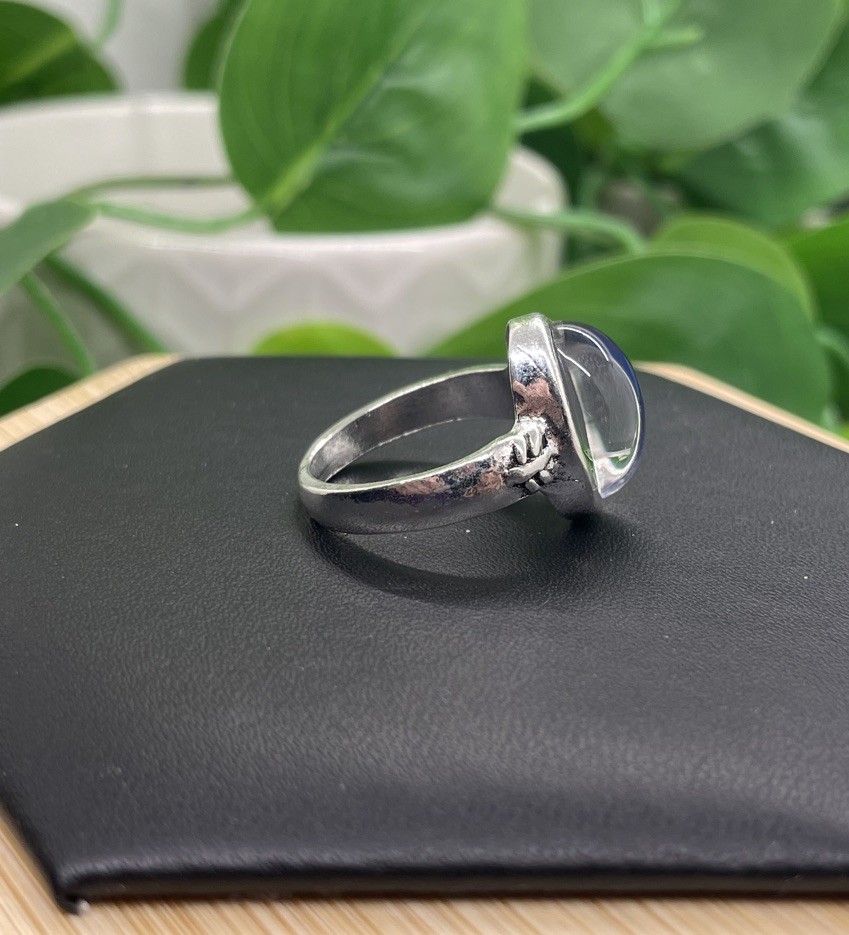Silver-tone Mood Ring Color Change And Chart Size 7 New Free Ship B7446