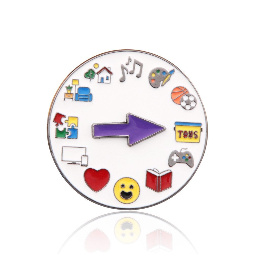 Everyday Activity and Status Enamel Pin | Spin to Express Your Current Mood o…