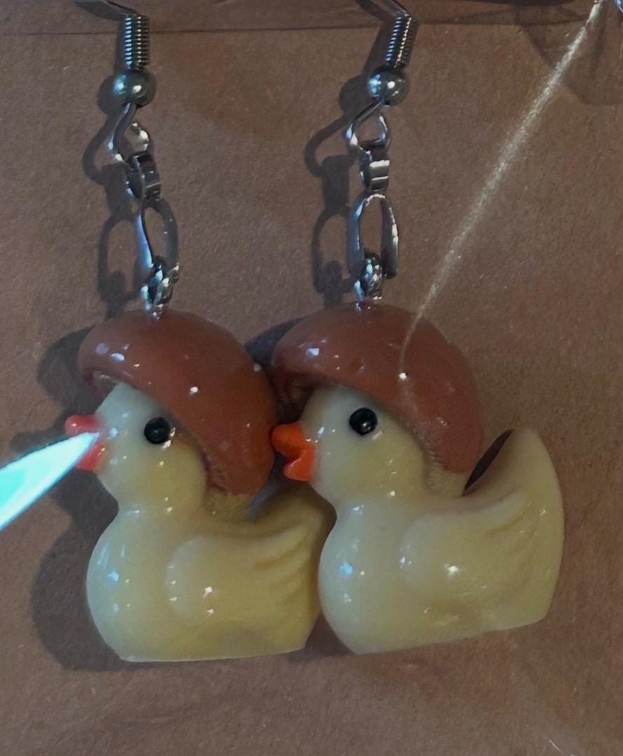 Vegetable Duck Earrings Set – 8 Pairs of Cute-Veggie Duck Earrings, Pumpkin,
