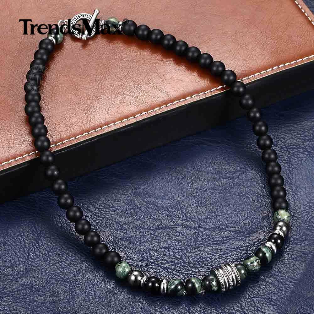 Natural Tiger Eyes Jasper Beaded Necklace for Unisex Stainless Steel Charm Xmas