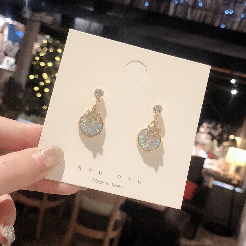 Fashion Women Girl Lady Colorful Crystal Alloy Ear Stud Earrings Jewelry