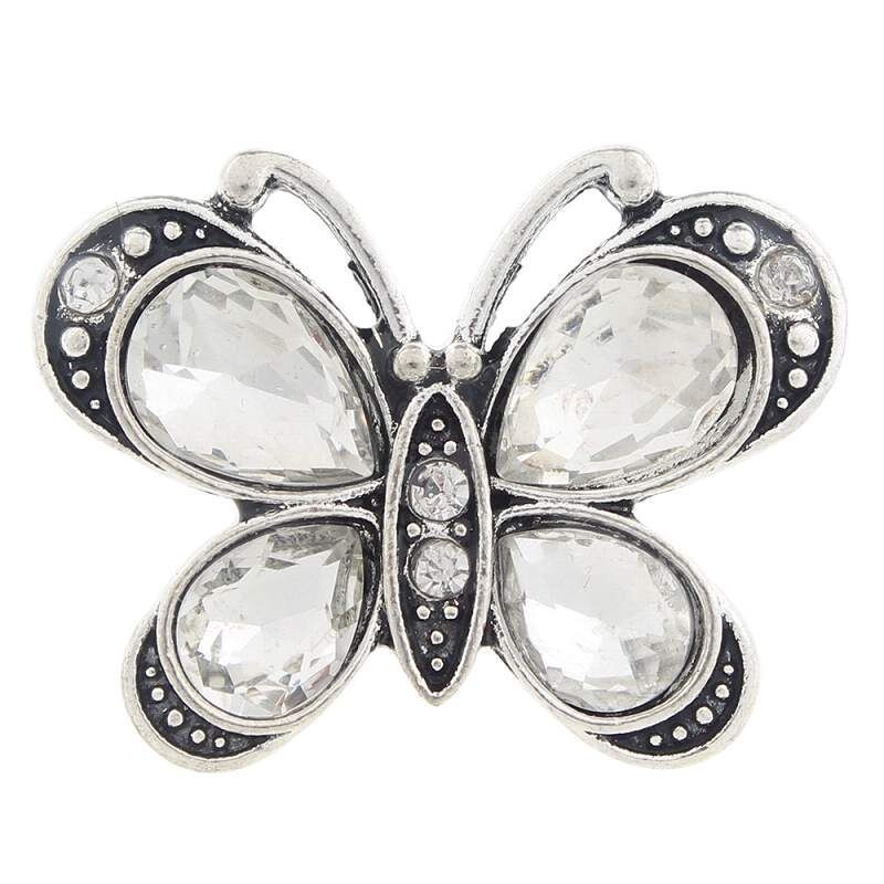 Snap Jewelry Rhinestone Butterfly fits 18-20mm fits Ginger Style Accessories New