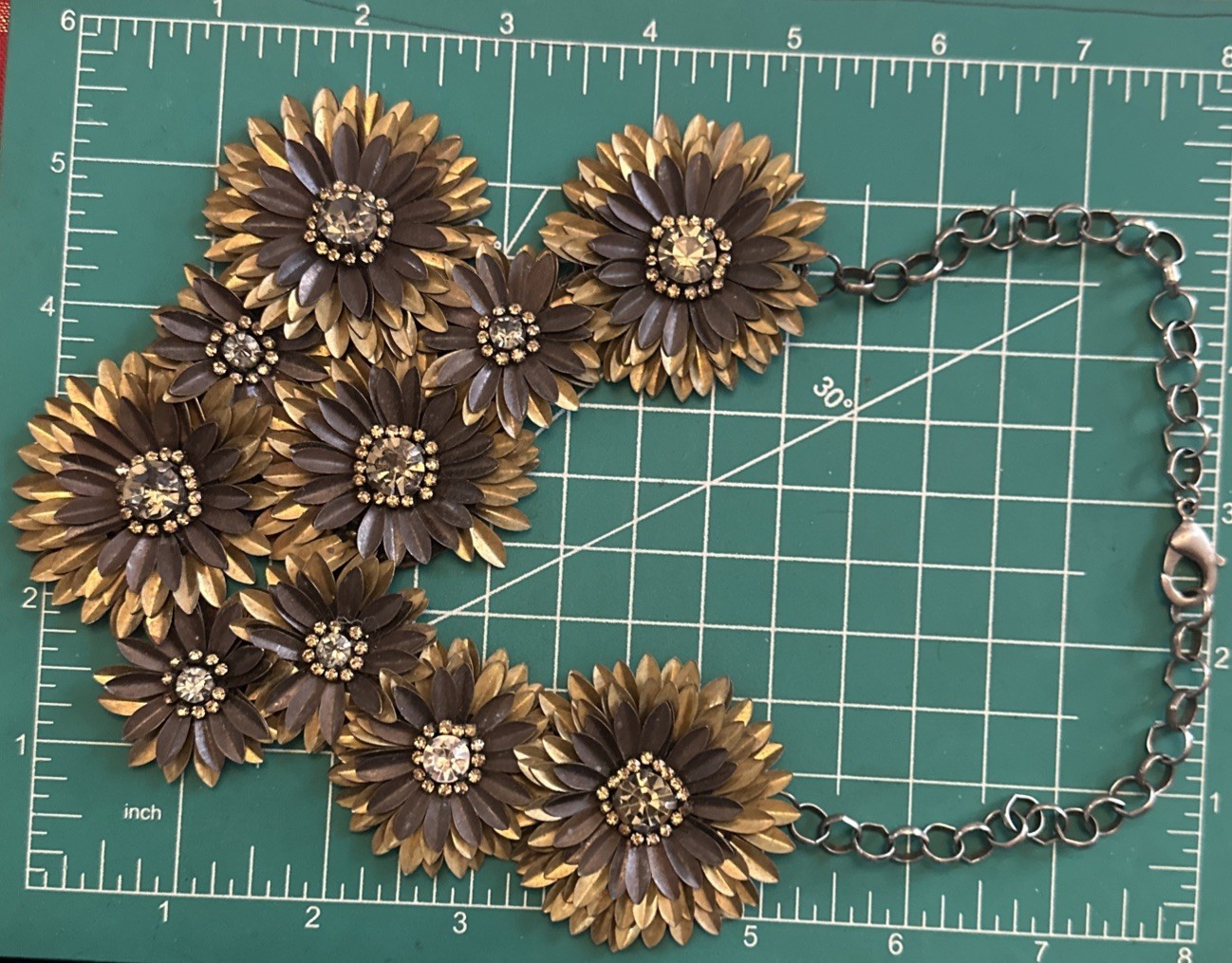 Vintage Necklace Deepa Gurnani HAND MADE Rhinestone Bib Choker Signed