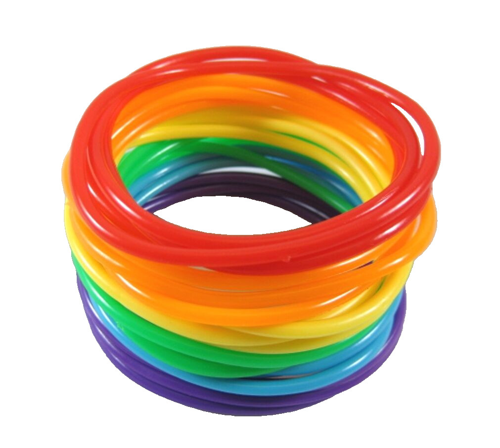 18 Piece Rainbow Jelly Bracelet Set Pride #B1112A-18
