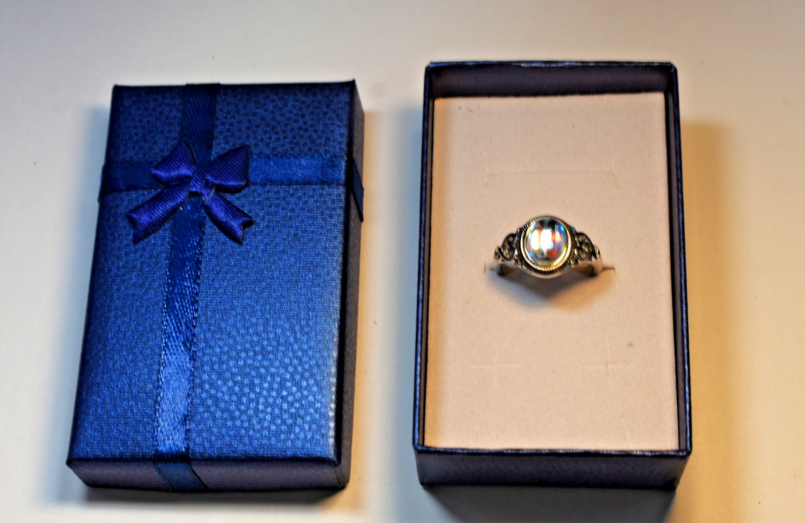 Mood Moon Ring SP 925 Sterling Silver Size 7 Gift Boxed