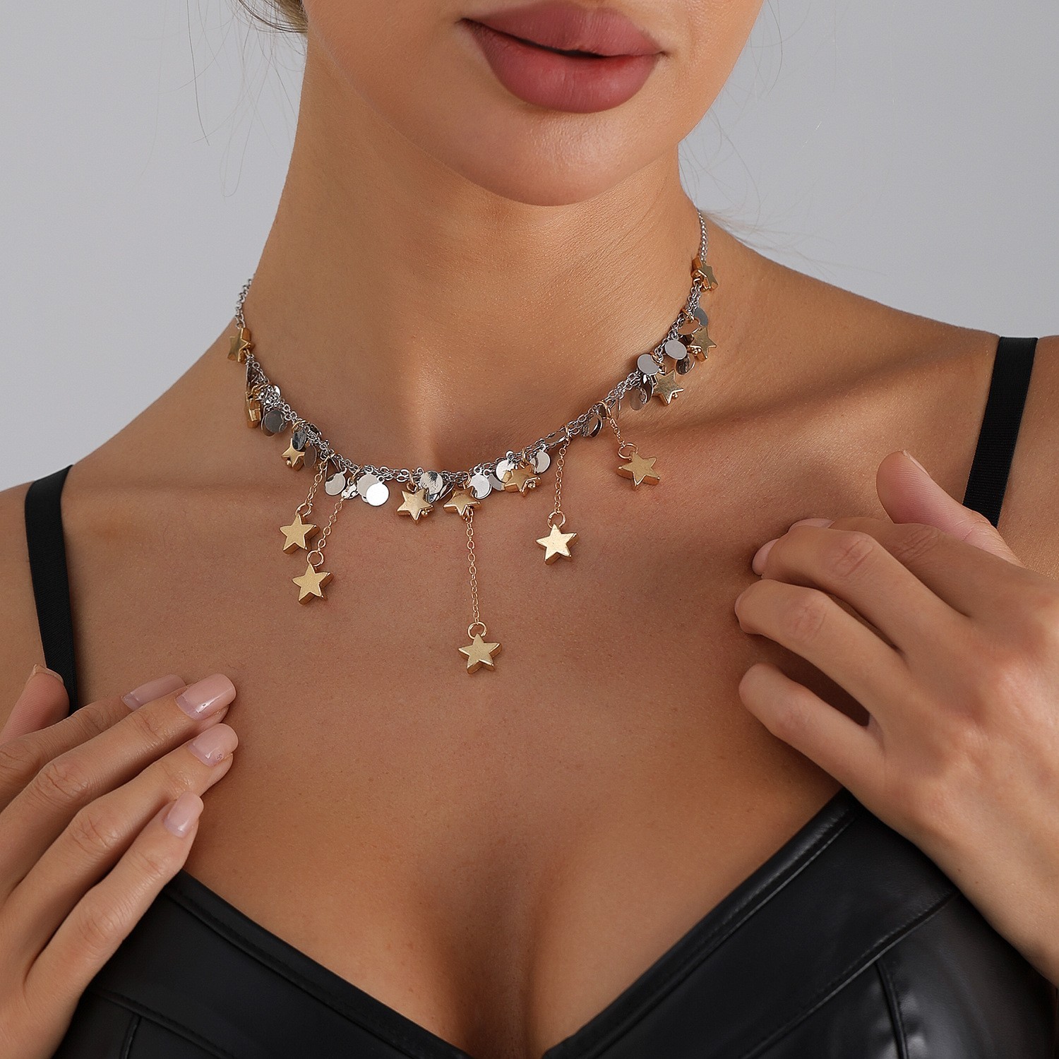 Star Tassel Necklace Chic Collarbone Chain Daily Jewelry Gift For Women