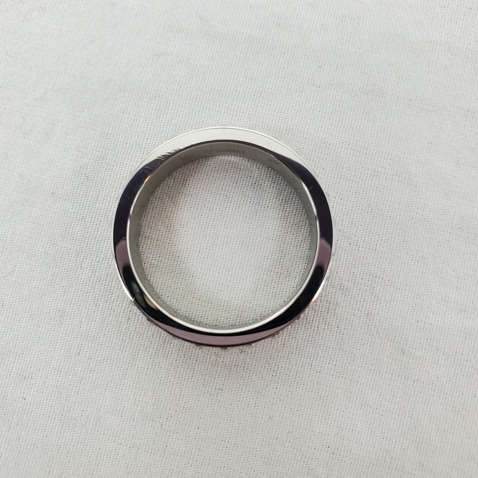 Stainless Steel No Tarnish Ball Chain Inlay Ring Men’s Size 7.5