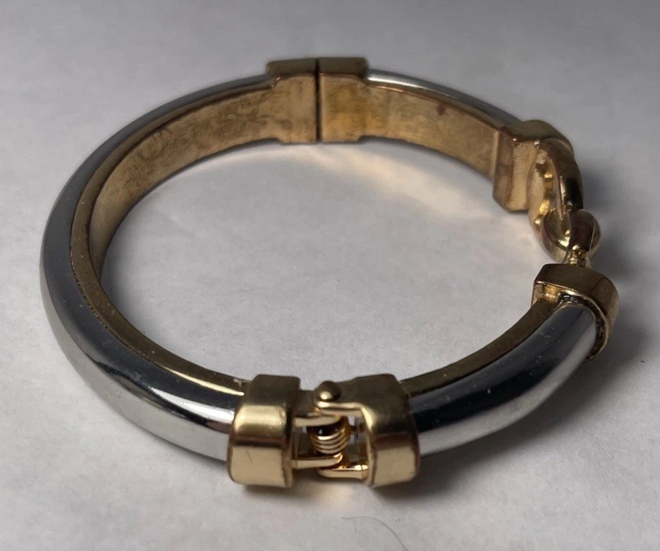 Charter Club Bi-Color Gold And Silver Tone Shackle Design Bracelet