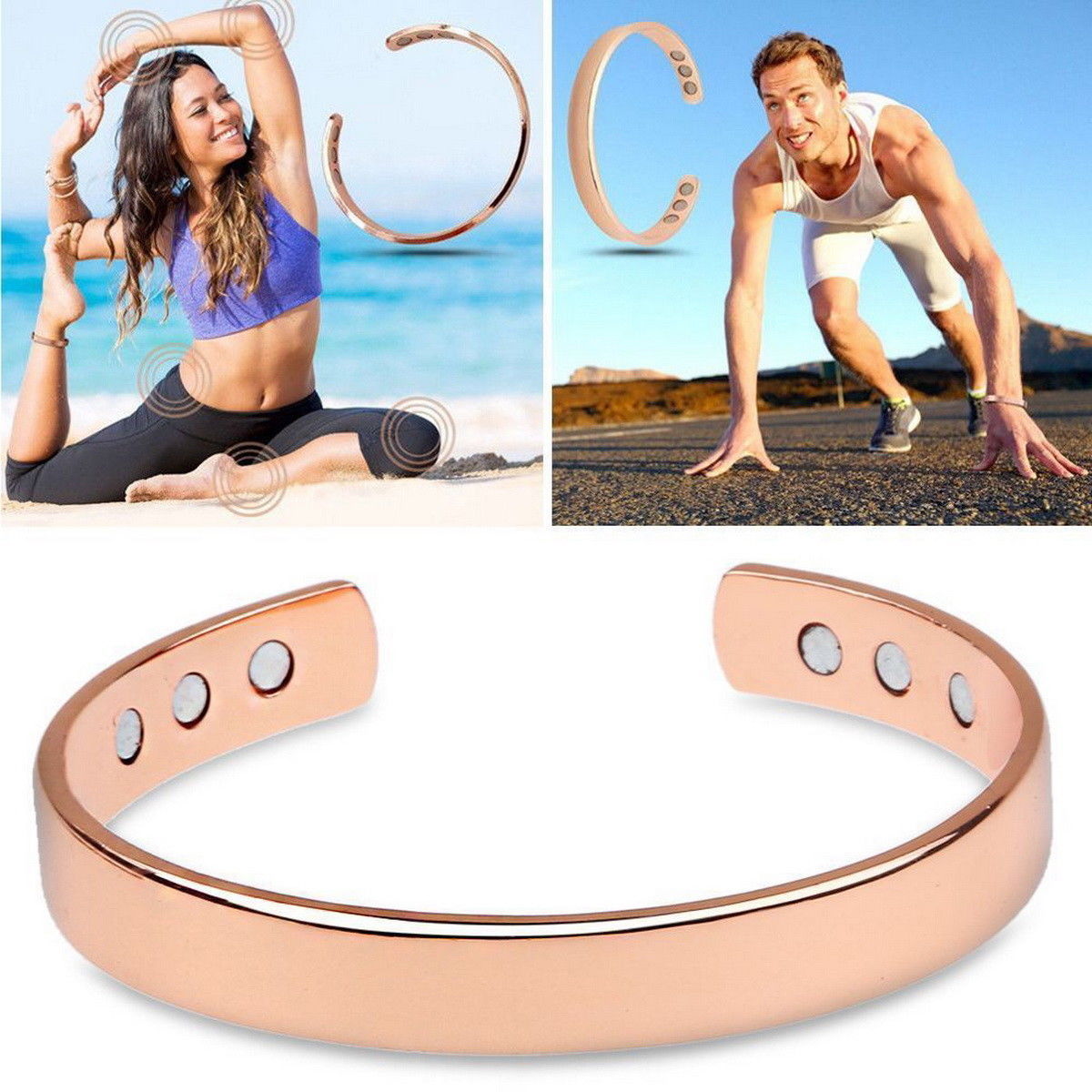 Copper Bracelet Magnetic Healing Bio Therapy Arthritis Pain Relief Bangle Cuff
