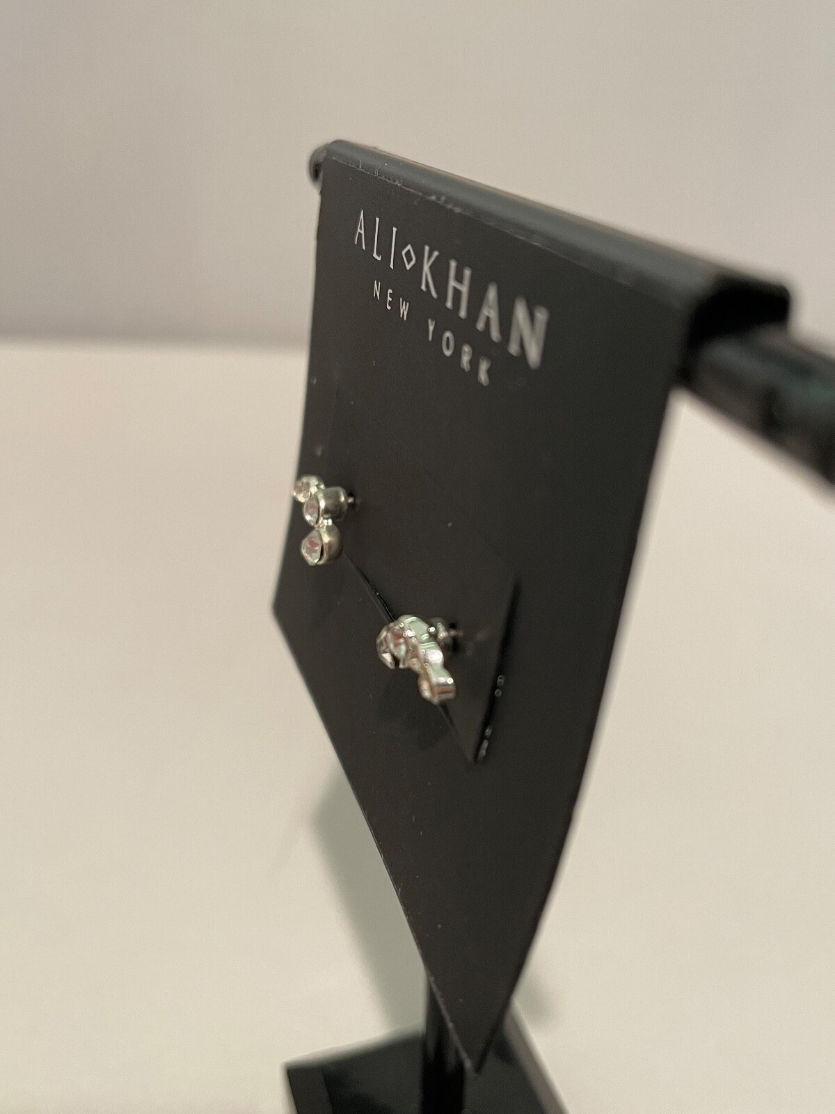 Stud Crystal Earrings by Ali Khan Mini 4 Stones New with Tags Classic Stunning