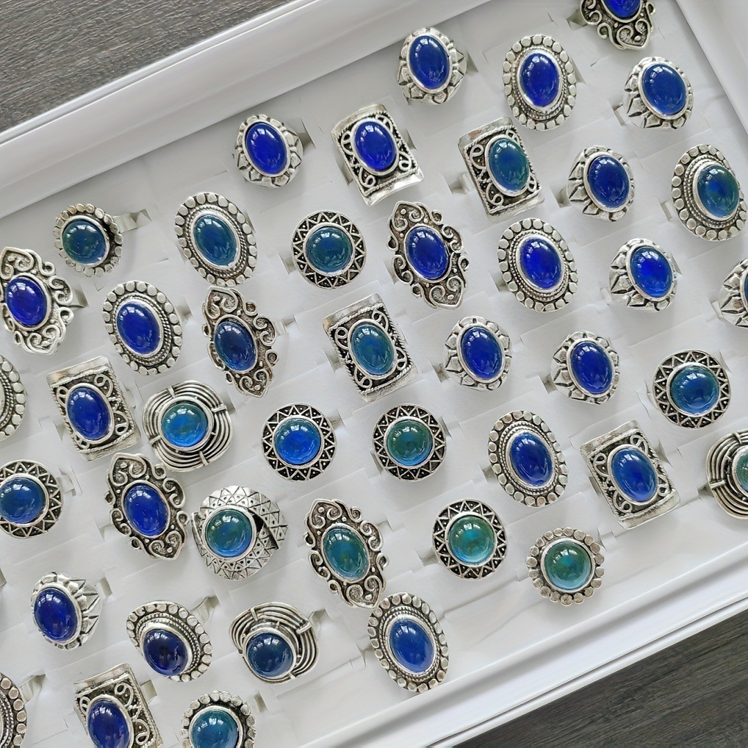 Wholesale 20/30/50pcs Vintage Mood Rings Bulk Women Change Color Finger Jewelry