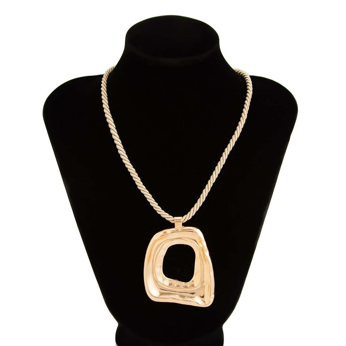Chic Irregular Square Statement Gold Necklace – Rope Chain