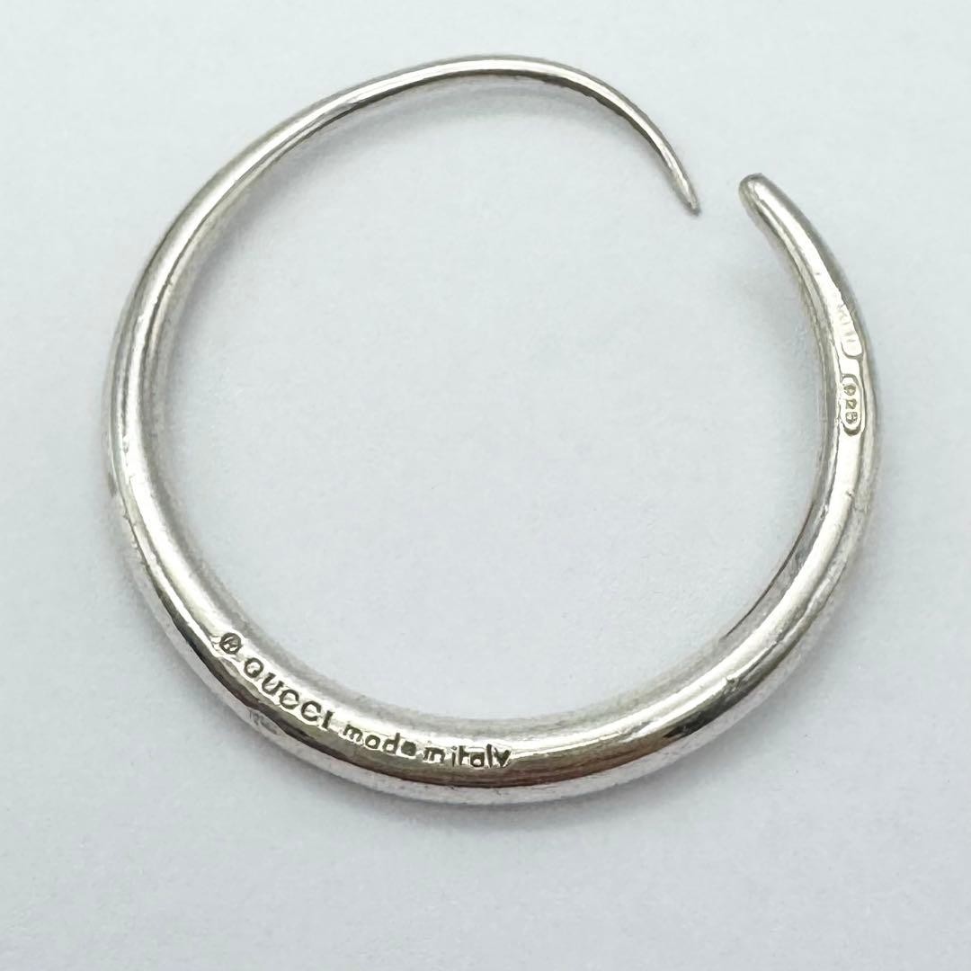 GUCCI Hoop Type Earrings SV 925 Silver Logo Engraved Circle Women 3.1cm x 3cm