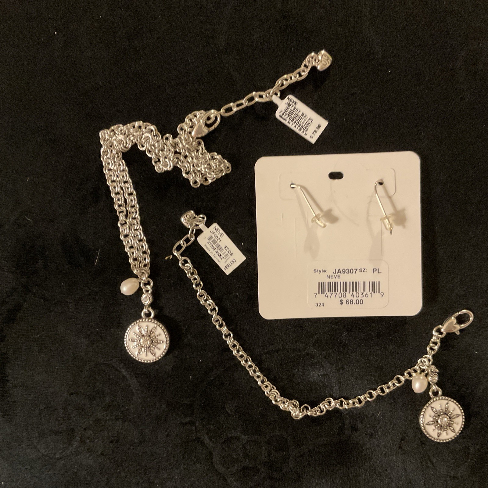 STRIKING NWT BRIGHTON NEVE SNOWFLAKE NECKLACE BRACELET EARRINGS SET RP:$214