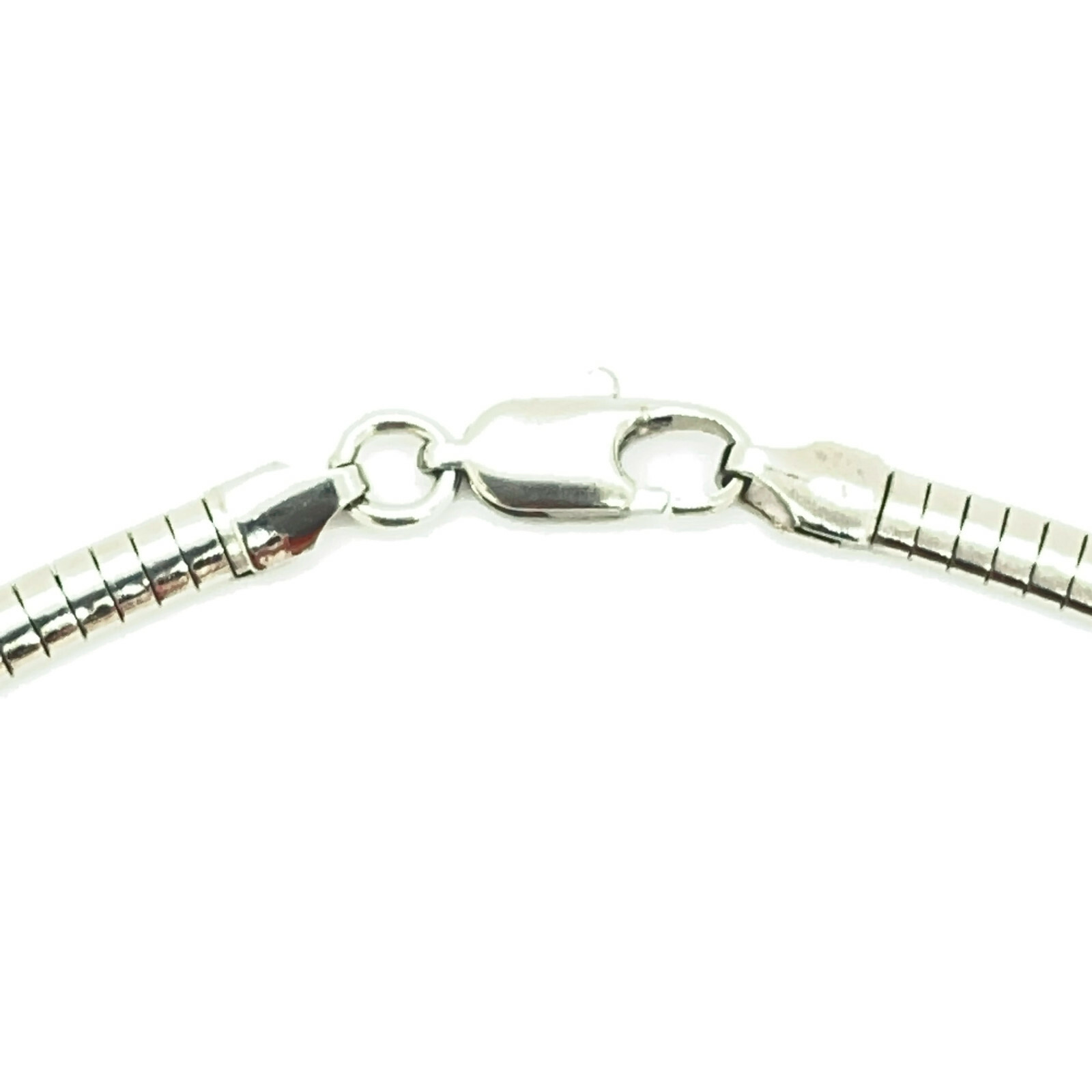 Silver Tone 3.1mm Low Dome Omega Collar Necklace 18″ 12.0g