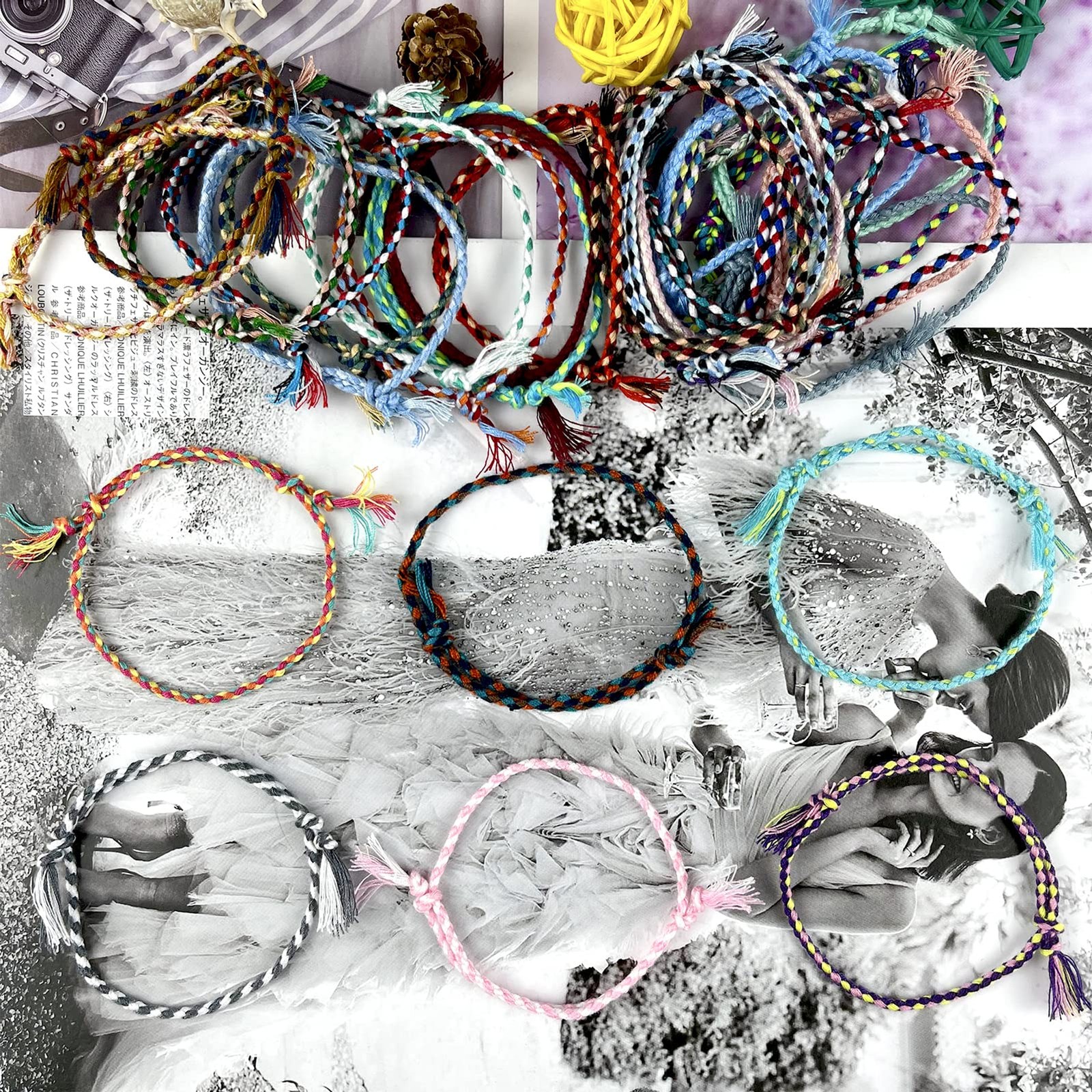 30 PCS Handmade Friendship Braided Bracelet for Women Woven Wrap Friendship Brac